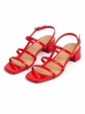 J.Crew Factory Red Patent Strappy Sandals